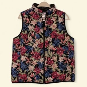 Like New - Stella Parker Floral Quilted Vest